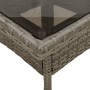 Mesa de jardín superficie de vidrio ratán PE gris 80x80x75 cm en Mesas de jardín | Comprar online en Foru.es