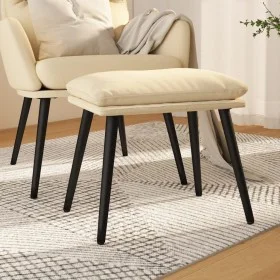 Reposapiés de tela color crema 45x29,5x35 cm de vidaXL, Otomanas - Ref: Foro24-341495, Precio: 33,42 €, Descuento: %