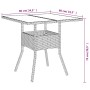 Mesa de jardín superficie de vidrio ratán PE gris 80x80x75 cm en Mesas de jardín | Comprar online en Foru.es
