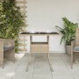Mesa de jardín superficie de vidrio ratán PE beige 80x80x75 cm en Mesas de jardín | Comprar online en Foru.es