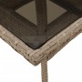 Mesa de jardín superficie de vidrio ratán PE beige 80x80x75 cm en Mesas de jardín | Comprar online en Foru.es