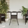 Mesa de jardín superficie de vidrio ratán PE marrón 80x80x75 cm en Mesas de jardín | Comprar online en Foru.es