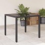 Mesa de jardín superficie de vidrio ratán PE negro 90x90x75 cm en Mesas de jardín | Comprar online en Foru.es