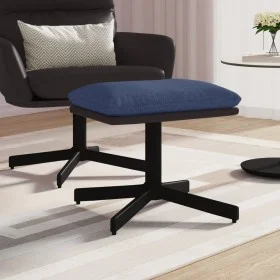 Reposapiés de tela y cuero sintético azul 60x60x36 cm de vidaXL, Otomanas - Ref: Foro24-341648, Precio: 38,42 €, Descuento: %