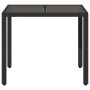 Mesa de jardín superficie de vidrio ratán PE negro 90x90x75 cm en Mesas de jardín | Comprar online en Foru.es