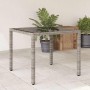 Mesa de jardín superficie de vidrio ratán PE gris 90x90x75 cm en Mesas de jardín | Comprar online en Foru.es