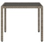 Mesa de jardín superficie de vidrio ratán PE gris 90x90x75 cm en Mesas de jardín | Comprar online en Foru.es