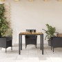 Mesa de jardín superficie madera acacia ratán negro 90x90x75 cm en Mesas de jardín | Comprar online en Foru.es