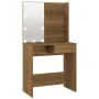 Tocador con LED roble marrón 74,5x40x141 cm de vidaXL, Tocadores para dormitorios - Ref: Foro24-820483, Precio: 82,81 €, Desc...