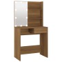 Tocador con LED roble marrón 74,5x40x141 cm de vidaXL, Tocadores para dormitorios - Ref: Foro24-820483, Precio: 83,80 €, Desc...