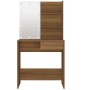 Tocador con LED roble marrón 74,5x40x141 cm de vidaXL, Tocadores para dormitorios - Ref: Foro24-820483, Precio: 83,80 €, Desc...