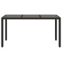 Mesa de jardín superficie de vidrio ratán PE negro 150x90x75 cm en Mesas de jardín | Comprar online en Foru.es