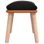 Reposapiés tela y cuero sintético negro 45x29,5x35 cm de vidaXL, Otomanas - Ref: Foro24-341452, Precio: 40,31 €, Descuento: %