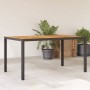 Mesa de jardín superficie madera acacia ratán negro 150x90x75cm en Mesas de jardín | Comprar online en Foru.es