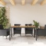 Mesa de jardín superficie madera acacia ratán negro 150x90x75cm en Mesas de jardín | Comprar online en Foru.es