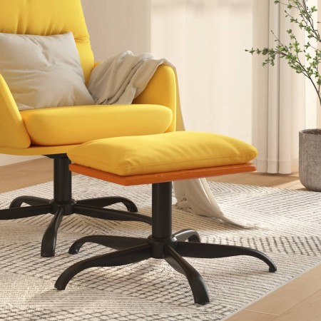 Reposapiés tela y cuero sintético amarillo mostaza 60x60x36 cm de vidaXL, Otomanas - Ref: Foro24-341614, Precio: 31,69 €, Des...