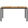 Mesa de jardín superficie madera acacia ratán negro 150x90x75cm en Mesas de jardín | Comprar online en Foru.es