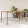 Mesa de jardín superficie madera acacia ratán gris 150x90x75cm en Mesas de jardín | Comprar online en Foru.es