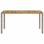 Mesa de jardín superficie madera acacia ratán gris 150x90x75cm en Mesas de jardín | Comprar online en Foru.es