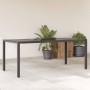 Mesa de jardín superficie de vidrio ratán PE negro 190x90x75 cm en Mesas de jardín | Comprar online en Foru.es