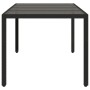 Mesa de jardín superficie de vidrio ratán PE negro 190x90x75 cm en Mesas de jardín | Comprar online en Foru.es