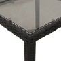 Mesa de jardín superficie de vidrio ratán PE negro 190x90x75 cm en Mesas de jardín | Comprar online en Foru.es