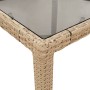 Mesa de jardín superficie de vidrio ratán PE beige 190x90x75 cm en Mesas de jardín | Comprar online en Foru.es