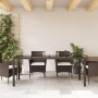 Mesa de jardín superficie de vidrio ratán PE marrón 190x90x75cm en Mesas de jardín | Comprar online en Foru.es