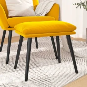 Reposapiés de terciopelo amarillo mostaza 45x29,5x35 cm de vidaXL, Otomanas - Ref: Foro24-341511, Precio: 33,31 €, Descuento: %