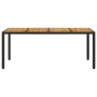 Mesa de jardín superficie madera acacia ratán negro 190x90x75cm en Mesas de jardín | Comprar online en Foru.es