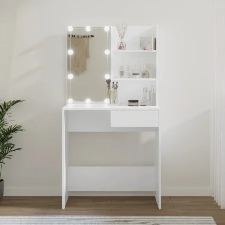Dressing table with white LED 74.5x40x141 cm by vidaXL, Bedroom Dressers - Ref: Foro24-808801, Price: 93,18 €, Discount: %