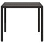 Mesa de jardín superficie de vidrio ratán PE negro 90x90x75 cm en Mesas de jardín | Comprar online en Foru.es