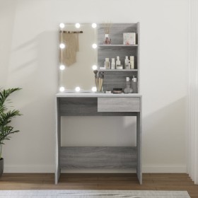 Tocador con LED gris sonoma 74,5x40x141 cm de vidaXL, Tocadores para dormitorios - Ref: Foro24-820482, Precio: 89,79 €, Descu...