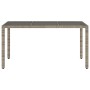 Mesa de jardín superficie de vidrio ratán PE gris 150x90x75 cm en Mesas de jardín | Comprar online en Foru.es