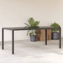 Mesa de jardín superficie de vidrio ratán PE negro 190x90x75 cm en Mesas de jardín | Comprar online en Foru.es