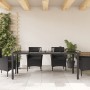 Mesa de jardín superficie de vidrio ratán PE negro 190x90x75 cm en Mesas de jardín | Comprar online en Foru.es