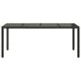 Mesa de jardín superficie de vidrio ratán PE negro 190x90x75 cm en Mesas de jardín | Comprar online en Foru.es