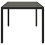 Mesa de jardín superficie de vidrio ratán PE negro 190x90x75 cm en Mesas de jardín | Comprar online en Foru.es