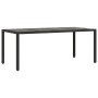 Mesa de jardín superficie de vidrio ratán PE negro 190x90x75 cm en Mesas de jardín | Comprar online en Foru.es