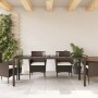 Mesa de jardín superficie de vidrio ratán PE marrón 190x90x75cm en Mesas de jardín | Comprar online en Foru.es