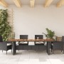 Mesa de jardín superficie madera acacia ratán negro 240x90x75cm en Mesas de jardín | Comprar online en Foru.es
