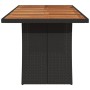 Mesa de jardín superficie madera acacia ratán negro 240x90x75cm en Mesas de jardín | Comprar online en Foru.es