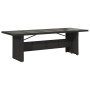 Mesa de jardín superficie de vidrio ratán PE negro 240x90x75 cm en Mesas de jardín | Comprar online en Foru.es