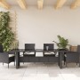 Mesa de jardín superficie de vidrio ratán PE negro 240x90x75 cm en Mesas de jardín | Comprar online en Foru.es