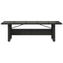 Mesa de jardín superficie de vidrio ratán PE negro 240x90x75 cm en Mesas de jardín | Comprar online en Foru.es