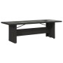 Mesa de jardín superficie de vidrio ratán PE negro 240x90x75 cm en Mesas de jardín | Comprar online en Foru.es
