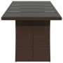 Mesa de jardín superficie de vidrio ratán PE marrón 240x90x75cm en Mesas de jardín | Comprar online en Foru.es
