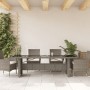 Mesa de jardín superficie de vidrio ratán PE gris 240x90x75 cm en Mesas de jardín | Comprar online en Foru.es