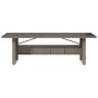 Mesa de jardín superficie de vidrio ratán PE gris 240x90x75 cm en Mesas de jardín | Comprar online en Foru.es