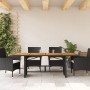 Mesa de jardín superficie madera acacia ratán negro 190x80x75cm en Mesas de jardín | Comprar online en Foru.es